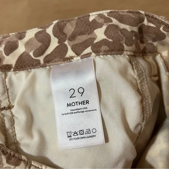 MotherThe Major Zip Ankle Spot On Jeans Wide Leg High Rise Leopard Size 29